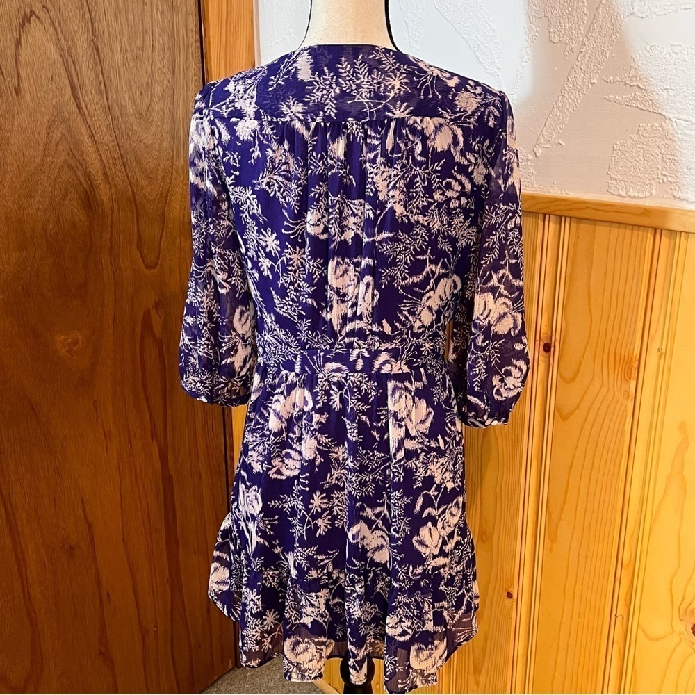 Ba&Sh Ulia Purple Violet Floral Wrap Dress Sz-2 - Picture 4 of 12
